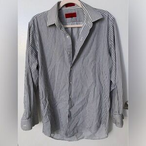 Bergamo New York Fitted Striped Button Up